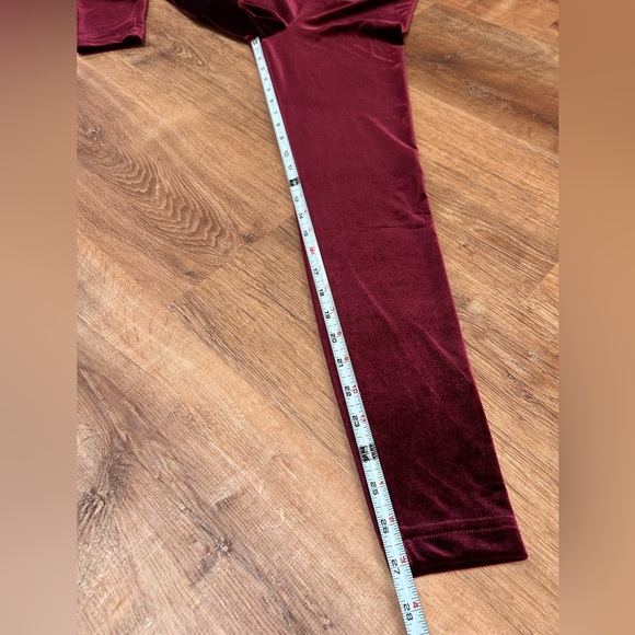 American Apparel Red Velvet Leggings Size Small Y2K Cabernet Rare - Picture 5 of 6
